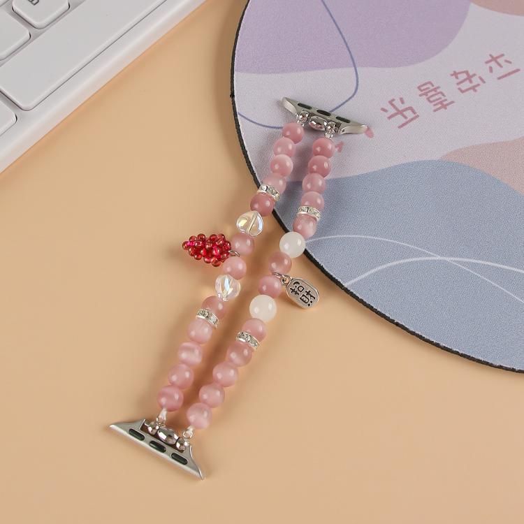 Cat Eyes Stone Beads Bracelet Watch Band, For Apple Watch 46mm / 49mm / 45mm / 44mm, For Apple Watch 42mm / 41mm / 40mm / 38mm