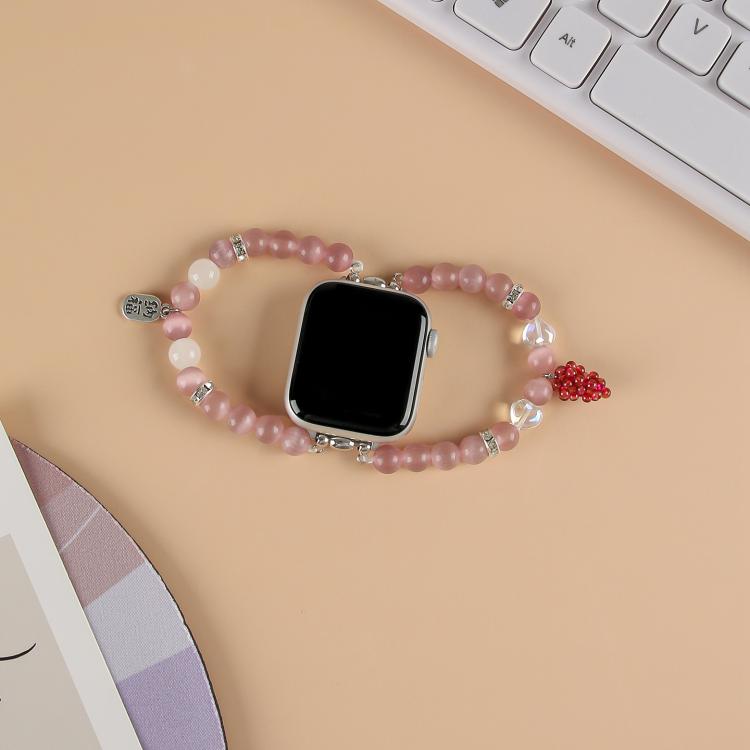 Cat Eyes Stone Beads Bracelet Watch Band, For Apple Watch 46mm / 49mm / 45mm / 44mm, For Apple Watch 42mm / 41mm / 40mm / 38mm
