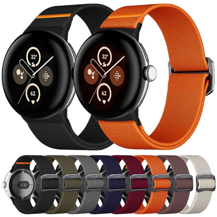 سوار ساعة نايلون مطاطي xDfind، لـ Google Pixel Watch 4 / 3 مقاس 45 مم، لـ Google Pixel Watch 4 / 3 / 2 / 1 مقاس 41 مم
