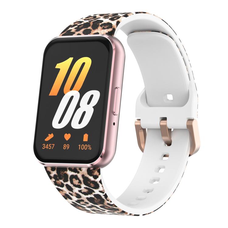 xDfind Gold Buckle Printed Silicone Watch Band, For Samsung Galaxy Fit3