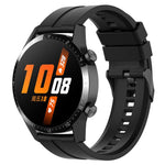 xDfind Silicone Black Buckle Watch Band, 20mm For Amazfit Active 2 / GTS4 Mini, 22mm For Huawei Watch GT5 / GT5 Pro