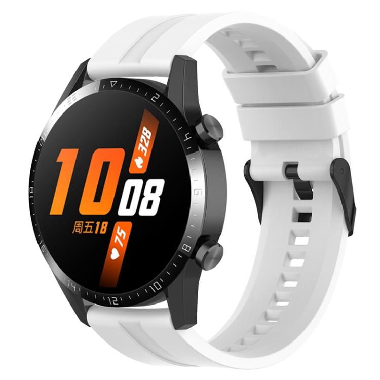 xDfind Silicone Black Buckle Watch Band, 20mm For Amazfit Active 2 / GTS4 Mini, 22mm For Huawei Watch GT5 / GT5 Pro