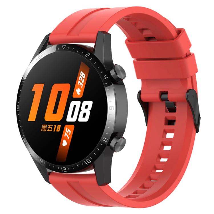 xDfind Silicone Black Buckle Watch Band, 20mm For Amazfit Active 2 / GTS4 Mini, 22mm For Huawei Watch GT5 / GT5 Pro