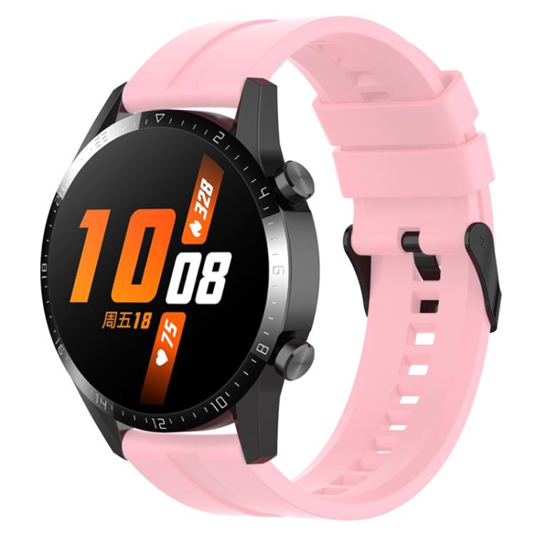 xDfind Silicone Black Buckle Watch Band, 20mm For Amazfit Active 2 / GTS4 Mini, 22mm For Huawei Watch GT5 / GT5 Pro