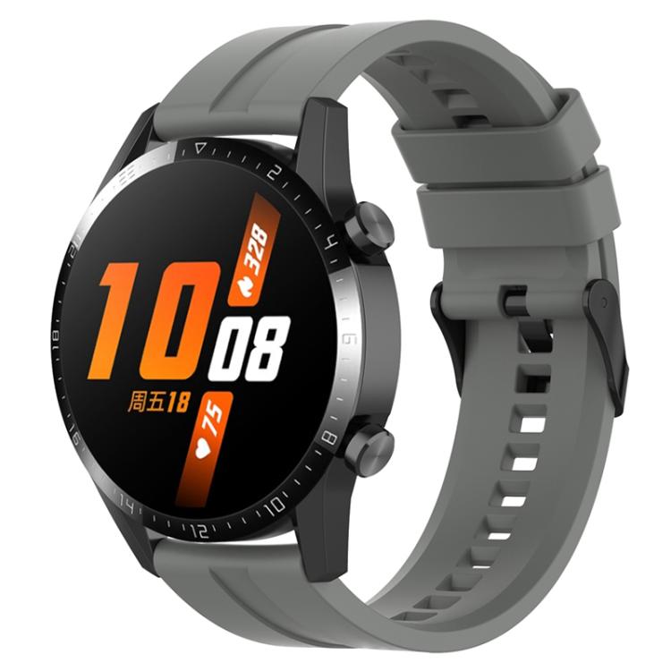 xDfind Silicone Black Buckle Watch Band, 20mm For Amazfit Active 2 / GTS4 Mini, 22mm For Huawei Watch GT5 / GT5 Pro