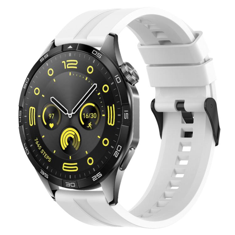 xDfind Silicone Black Buckle Watch Band, 20mm For Amazfit Active 2 / GTS4 Mini, 22mm For Huawei Watch GT5 / GT5 Pro