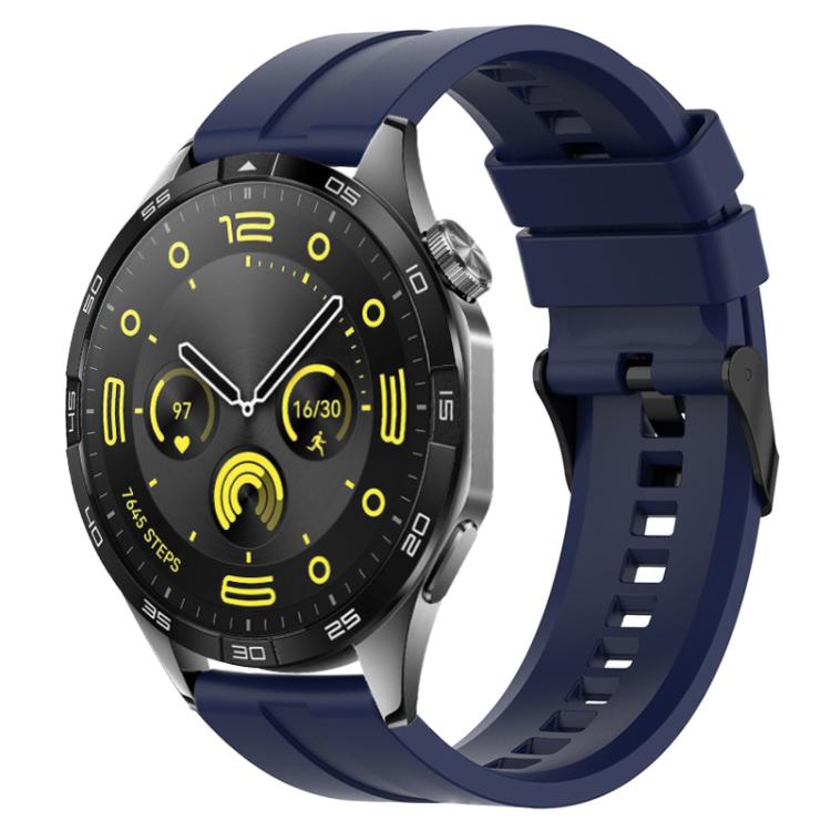 xDfind Silicone Black Buckle Watch Band, 20mm For Amazfit Active 2 / GTS4 Mini, 22mm For Huawei Watch GT5 / GT5 Pro