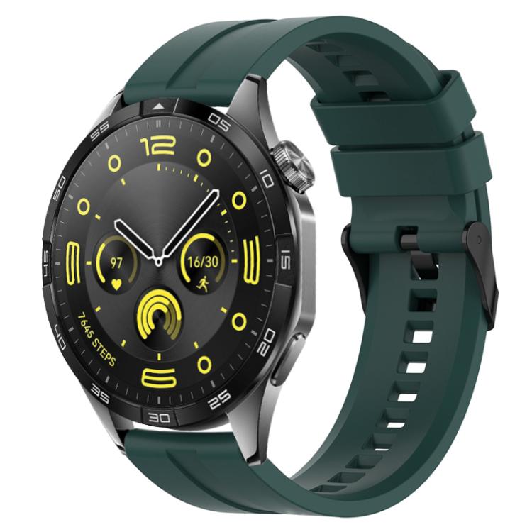 xDfind Silicone Black Buckle Watch Band, 20mm For Amazfit Active 2 / GTS4 Mini, 22mm For Huawei Watch GT5 / GT5 Pro