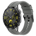 xDfind Silicone Black Buckle Watch Band, 20mm For Amazfit Active 2 / GTS4 Mini, 22mm For Huawei Watch GT5 / GT5 Pro