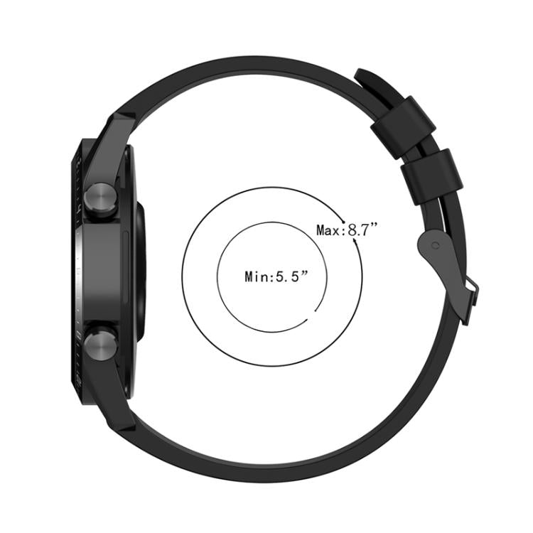 xDfind Silicone Black Buckle Watch Band, 20mm For Amazfit Active 2 / GTS4 Mini, 22mm For Huawei Watch GT5 / GT5 Pro