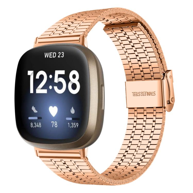 xDfind Seven Beads Buckle Stainless Steel Watch Band, For Fitbit Versa 4 / 3 / Sense 2 / Sense