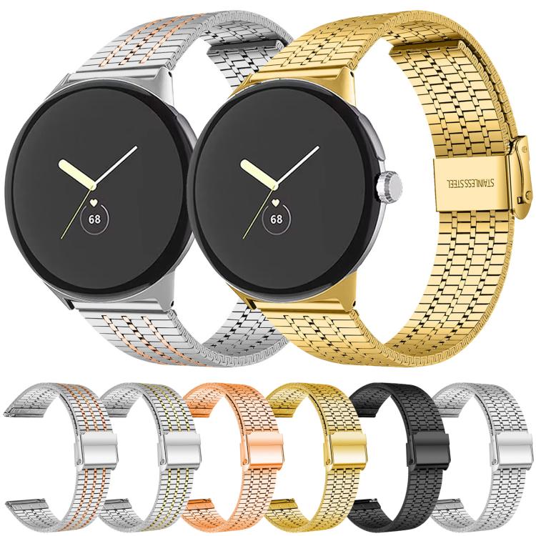 xDfind Seven Beads Buckle Stainless Steel Watch Band, For Google Pixel Watch 4 / Watch 3 45mm, For Google Pixel Watch 4 / 3 / 2 / 1 41mm