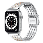 xDfind Seven Beads Buckle Stainless Steel Watch Band, For Apple Watch 42 / 44 / 45 / 46 / 49mm, For Apple Watch 38 / 40 / 41 / S10 42mm