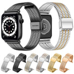 xDfind Seven Beads Buckle Stainless Steel Watch Band, For Apple Watch 42 / 44 / 45 / 46 / 49mm, For Apple Watch 38 / 40 / 41 / S10 42mm
