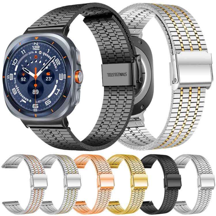 xDfind Seven Beads Buckle Stainless Steel Watch Band, For Samsung Galaxy Watch Ultra / Ultra 2025, For Samsung Galaxy Watch8 / 8 Classic, For Samsung Galaxy Watch 7 / 6 / 5 / FE