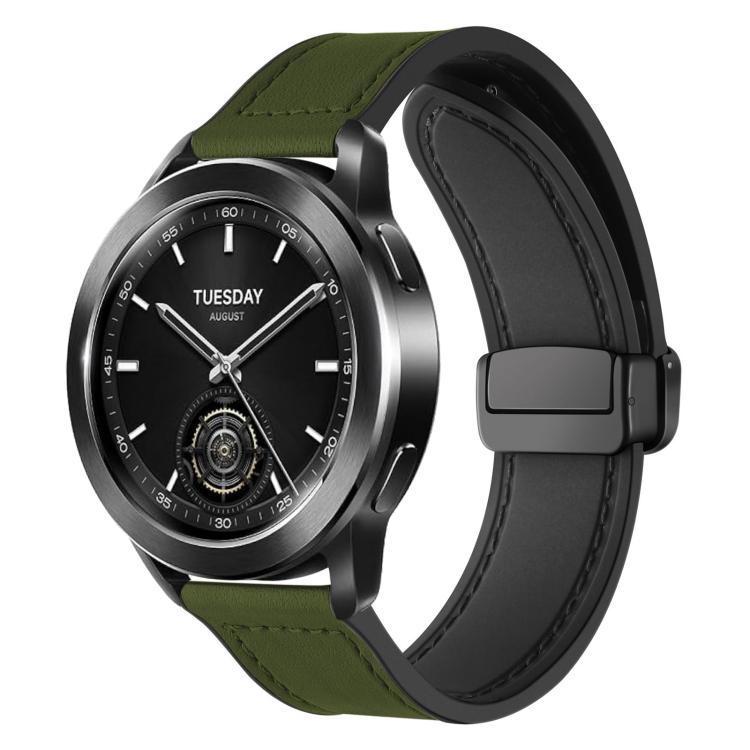 xDfind Crazy Horse Pattern Silicone Skin Magnetic Buckle Watch Band, 18mm, 20mm, 22mm