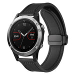xDfind Crazy Horse Pattern Silicone Skin Magnetic Buckle Watch Band, For Garmin Fenix 8 / 7X / 6X / 5X 26mm, For Garmin Fenix 8 / 7 / 6 / 5 22mm