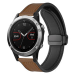 xDfind Crazy Horse Pattern Silicone Skin Magnetic Buckle Watch Band, For Garmin Fenix 8 / 7X / 6X / 5X 26mm, For Garmin Fenix 8 / 7 / 6 / 5 22mm