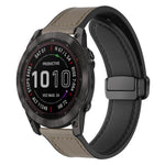 xDfind Crazy Horse Pattern Silicone Skin Magnetic Buckle Watch Band, For Garmin Fenix 8 / 7X / 6X / 5X 26mm, For Garmin Fenix 8 / 7 / 6 / 5 22mm