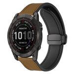 xDfind Crazy Horse Pattern Silicone Skin Magnetic Buckle Watch Band, For Garmin Fenix 8 / 7X / 6X / 5X 26mm, For Garmin Fenix 8 / 7 / 6 / 5 22mm
