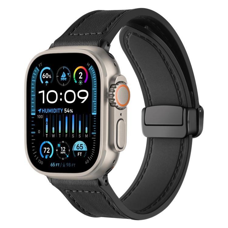 xDfind Crazy Horse Pattern Silicone Skin Magnetic Buckle Watch Band, For Apple Watch 42 / 44 / 45 / 46 / 49mm, For Apple Watch 38 / 40 / 41 / S10 42mm