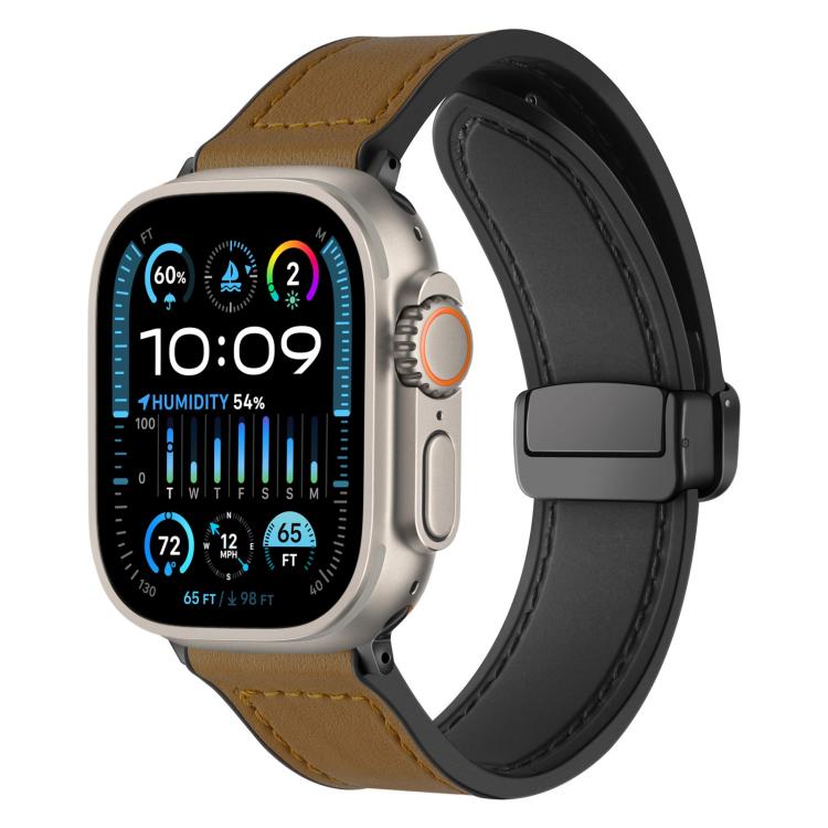 xDfind Crazy Horse Pattern Silicone Skin Magnetic Buckle Watch Band, For Apple Watch 42 / 44 / 45 / 46 / 49mm, For Apple Watch 38 / 40 / 41 / S10 42mm