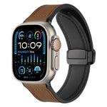 xDfind Crazy Horse Pattern Silicone Skin Magnetic Buckle Watch Band, For Apple Watch 42 / 44 / 45 / 46 / 49mm, For Apple Watch 38 / 40 / 41 / S10 42mm