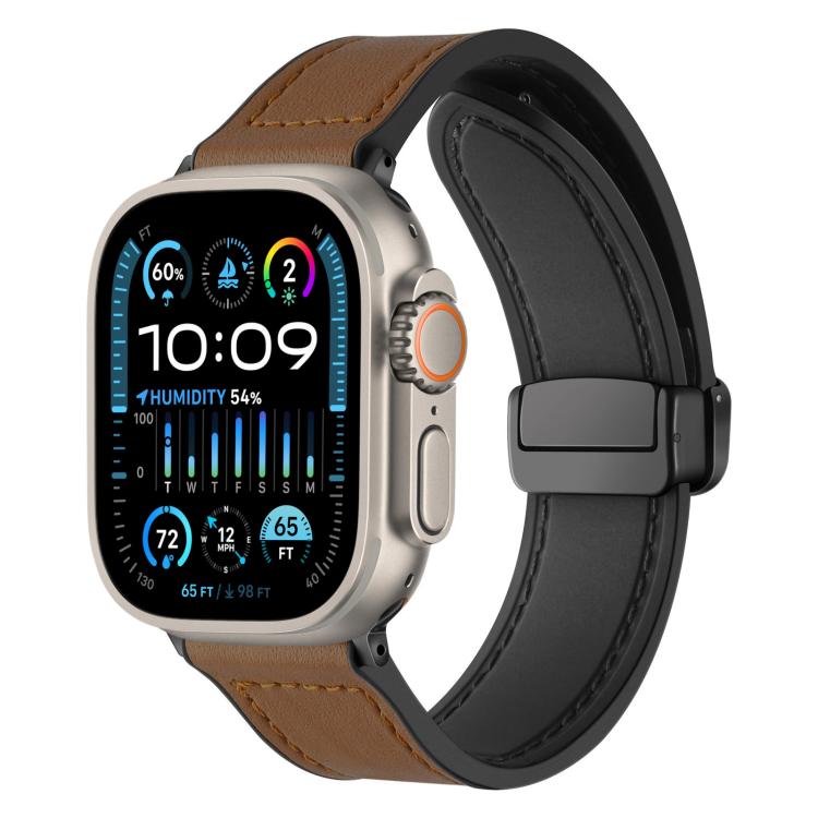 xDfind Crazy Horse Pattern Silicone Skin Magnetic Buckle Watch Band, For Apple Watch 42 / 44 / 45 / 46 / 49mm, For Apple Watch 38 / 40 / 41 / S10 42mm