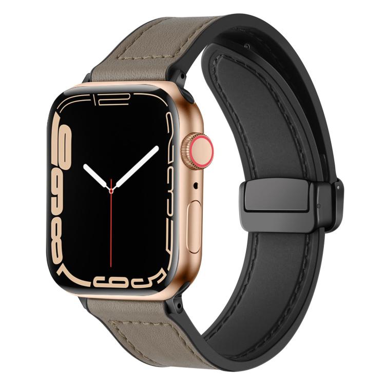 xDfind Crazy Horse Pattern Silicone Skin Magnetic Buckle Watch Band, For Apple Watch 42 / 44 / 45 / 46 / 49mm, For Apple Watch 38 / 40 / 41 / S10 42mm