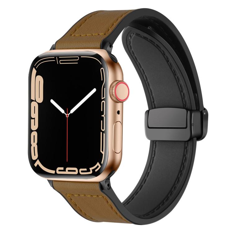 xDfind Crazy Horse Pattern Silicone Skin Magnetic Buckle Watch Band, For Apple Watch 42 / 44 / 45 / 46 / 49mm, For Apple Watch 38 / 40 / 41 / S10 42mm