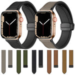 xDfind Crazy Horse Pattern Silicone Skin Magnetic Buckle Watch Band, For Apple Watch 42 / 44 / 45 / 46 / 49mm, For Apple Watch 38 / 40 / 41 / S10 42mm