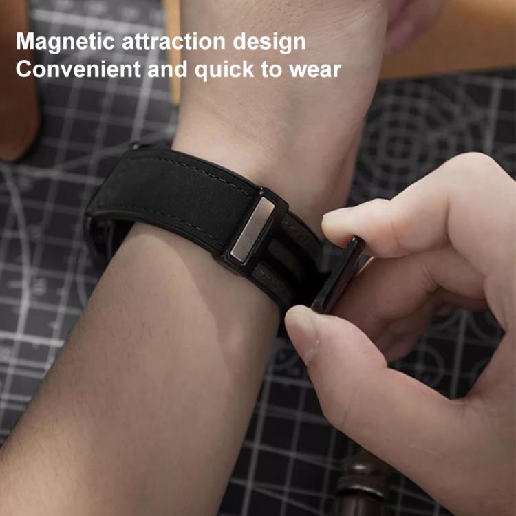 xDfind Crazy Horse Pattern Silicone Skin Magnetic Buckle Watch Band, For Samsung Galaxy Watch Ultra / Ultra 2025, For Samsung Galaxy Watch8 / 8 Classic