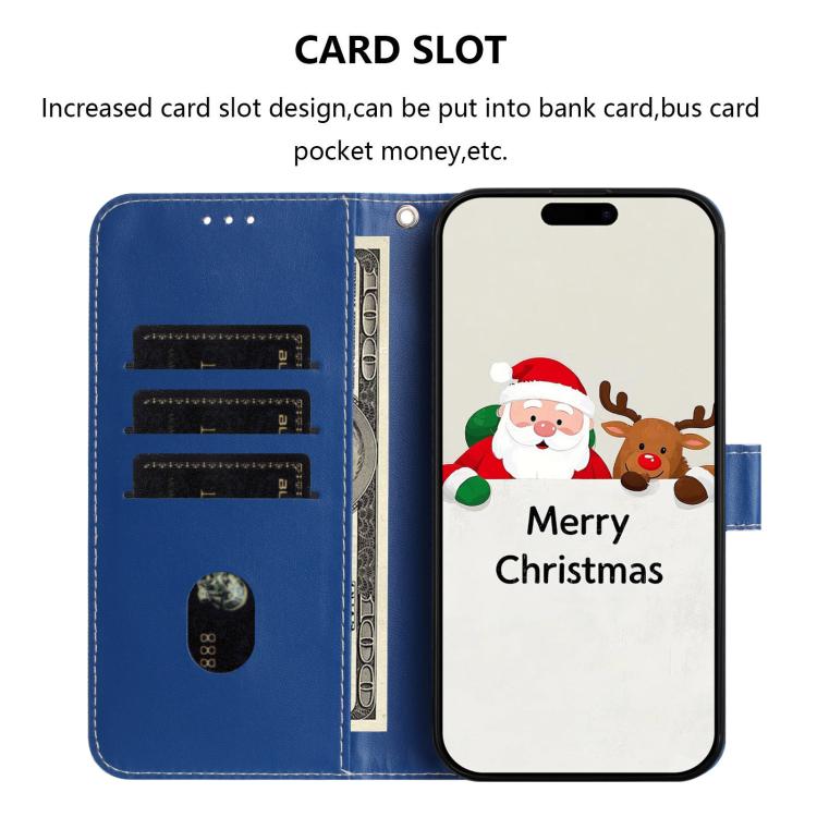 Christmas Series Buckle Leather Phone Case with Hand Strap, For iPhone 14 Pro Max, For iPhone SE 2022 / SE 2020 / 8 / 7, For iPhone 13 Pro Max, For iPhone 13 Pro, For iPhone 13 mini, For iPhone 12 Pro / 12, For iPhone 12 Pro Max, For iPhone 12 mini