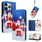 Christmas Series Buckle Leather Phone Case with Hand Strap, For iPhone 17e / 16e, For iPhone 17 Pro Max, For iPhone 17 Pro, For iPhone 17, For iPhone Air, For iPhone 16 Pro Max, For iPhone 16 Pro, For iPhone 16 Plus