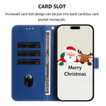 Christmas Series Buckle Leather Phone Case with Hand Strap, For iPhone 17e / 16e, For iPhone 17 Pro Max, For iPhone 17 Pro, For iPhone 17, For iPhone Air, For iPhone 16 Pro Max, For iPhone 16 Pro, For iPhone 16 Plus