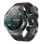 F38 Dual-ear Bluetooth Earphone Smart Watch IP67 Supports Heart Rate Monitoring, Silicone, Leather, Steel