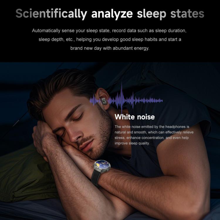 F38 Dual-ear Bluetooth Earphone Smart Watch IP67 Supports Heart Rate Monitoring, Silicone, Leather, Steel