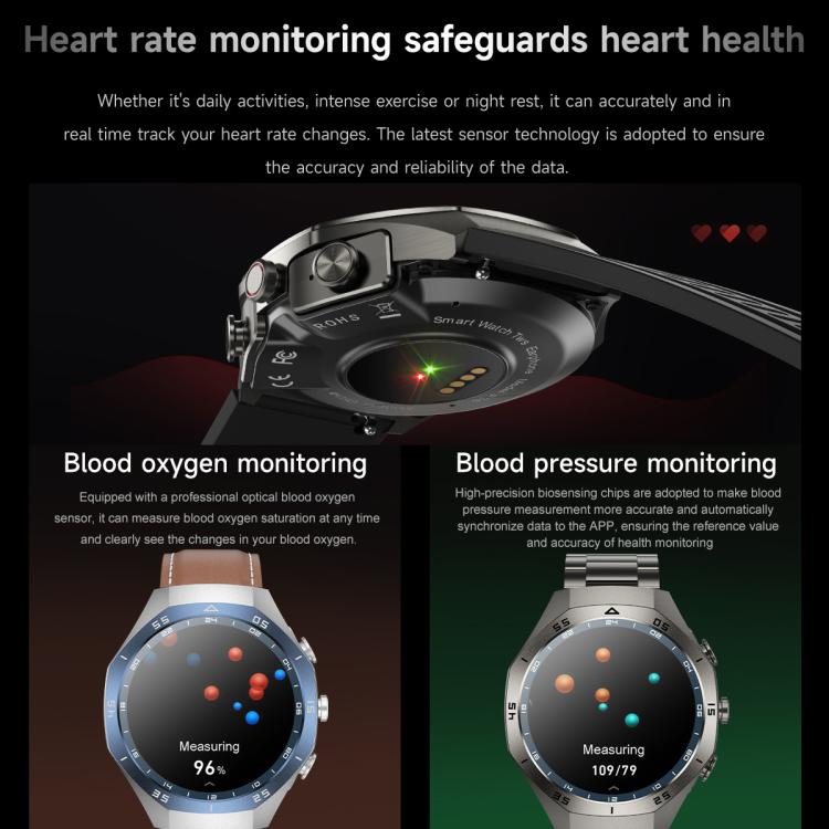 F38 Dual-ear Bluetooth Earphone Smart Watch IP67 Supports Heart Rate Monitoring, Silicone, Leather, Steel