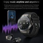 F38 Dual-ear Bluetooth Earphone Smart Watch IP67 Supports Heart Rate Monitoring, Silicone, Leather, Steel