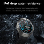 F38 Dual-ear Bluetooth Earphone Smart Watch IP67 Supports Heart Rate Monitoring, Silicone, Leather, Steel