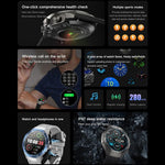 F38 Dual-ear Bluetooth Earphone Smart Watch IP67 Supports Heart Rate Monitoring, Silicone, Leather, Steel