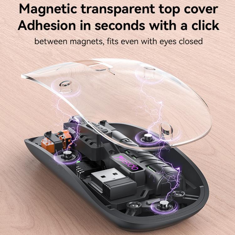 Yesido KB29 Transparent Bluetooth Dual Mode Wireless Mouse, KB29 (White), KB29 (Black)