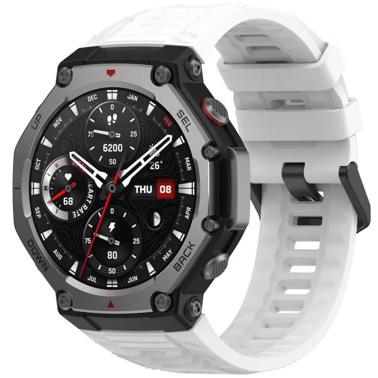 xDfind Solid Color Black Buckle Silicone Watch Band, For Amazfit T-Rex 3