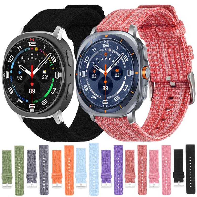 xDfind Nylon Canvas Watch Band, For Samsung Galaxy Watch Ultra / Ultra 2025, For Samsung Galaxy Watch8 / 8 Classic, For Samsung Galaxy Watch 7 / 6 / 5 / FE, For Samsung Galaxy Fit3