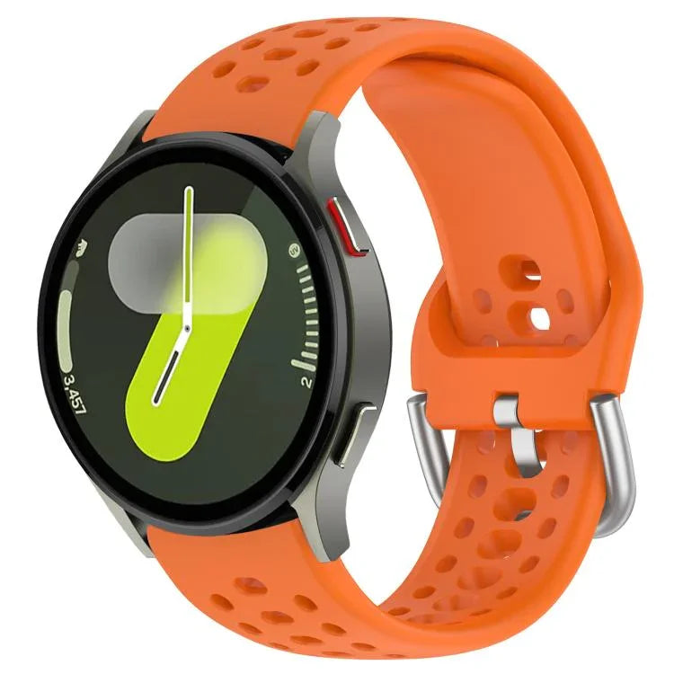 xDfind Silver Buckle Silicone Sport Watch Band, For Samsung Galaxy Watch 7 / 6 / 5 / FE