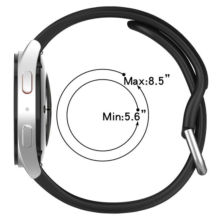 xDfind Silver Buckle Silicone Sport Watch Band, For Samsung Galaxy Watch 7 / 6 / 5 / FE