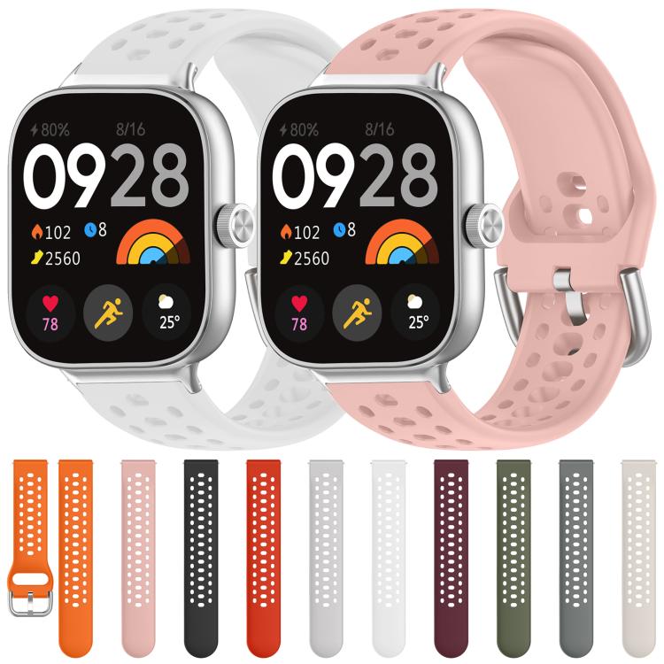 xDfind Silver Buckle Silicone Sport Watch Band, For Xiaomi Band 10 Pro / 9 Pro / Redmi Watch 6, For Redmi Watch 3 Active / Watch 3 Lite, For Redmi Watch 3