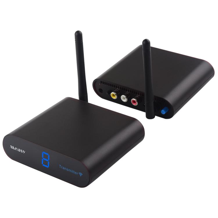 ميزي AV230 جهاز إرسال واستقبال صوت وفيديو لاسلكي 2.4 جيجاهرتز مع وظيفة الإرجاع بالأشعة تحت الحمراء، المسافة: 300 متر، AV230 أسود