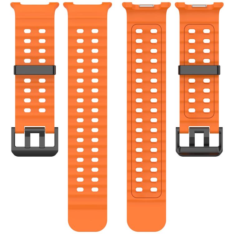 xDfind Black Buckle Ocean Solid Color Dual-row Hole Silicone Watch Band, For Samsung Galaxy Watch8 / 8 Classic