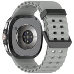 xDfind Black Buckle Ocean Solid Color Dual-row Hole Silicone Watch Band, For Samsung Galaxy Watch8 / 8 Classic